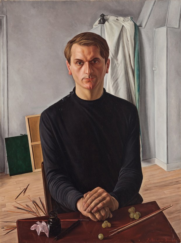 אורל-רנה בארו, דיוקן עצמי: גבר צעיר עם טבעת נישואין, 1925 בקירובשמן על בד, 60.5.×81.5 אוסף פרטי Aurèle René Barraud, Self-Portrait: Young Man with a Wedding Ring, ca.1925 Oil on canvas 81.5×60.5 cm Private collection